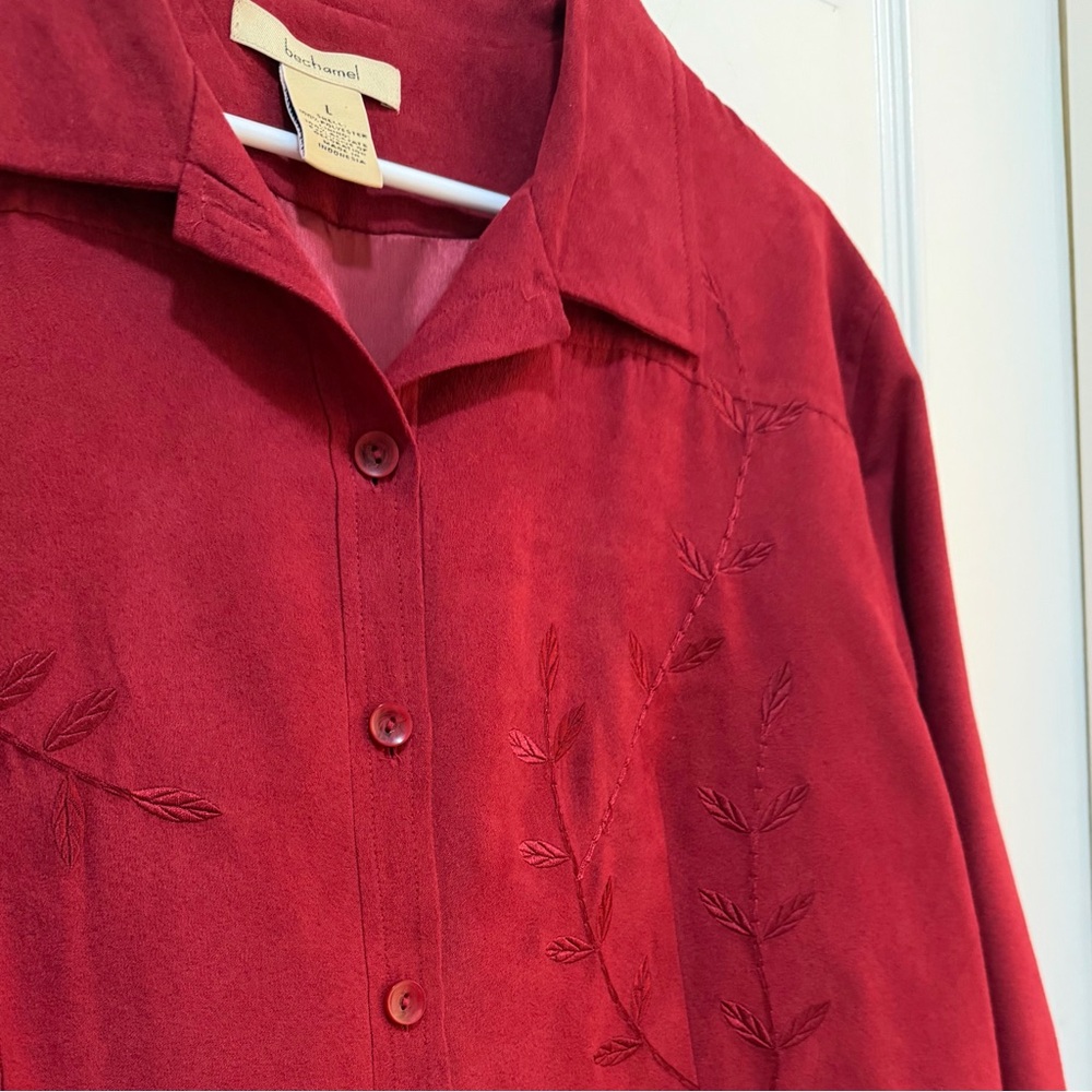 Bechamel Deep Red Button-Down Shirt - image 4